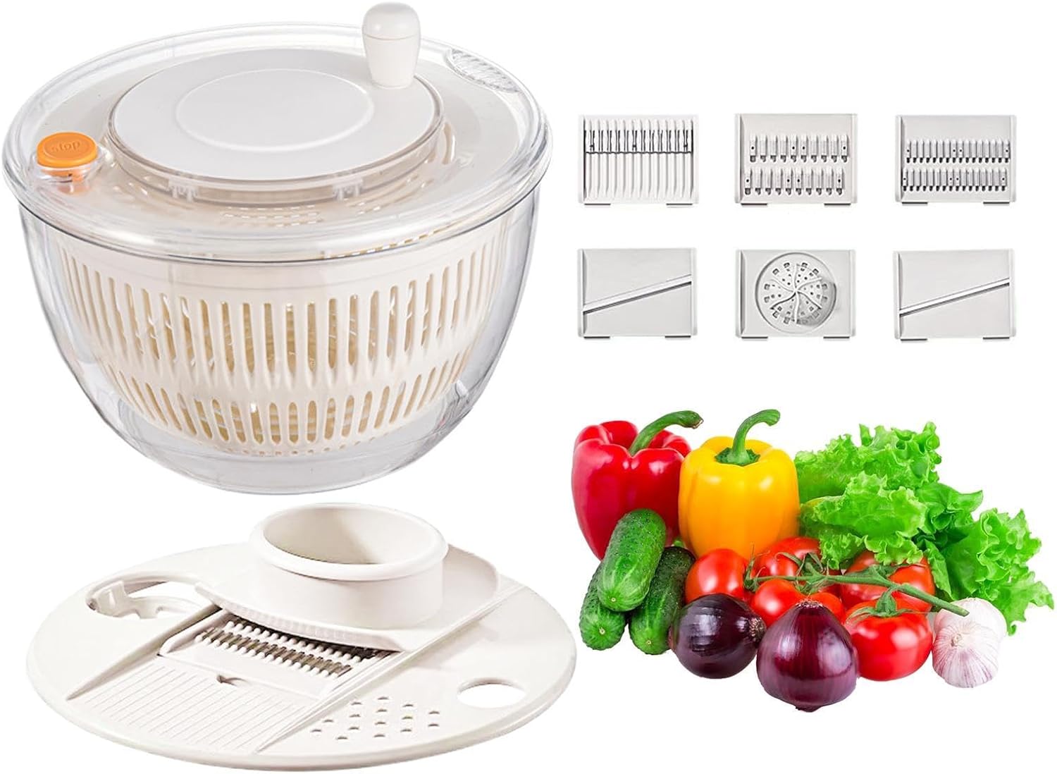 Lettuce Spinner Large Capacity Non-Slip Spinner Bowl