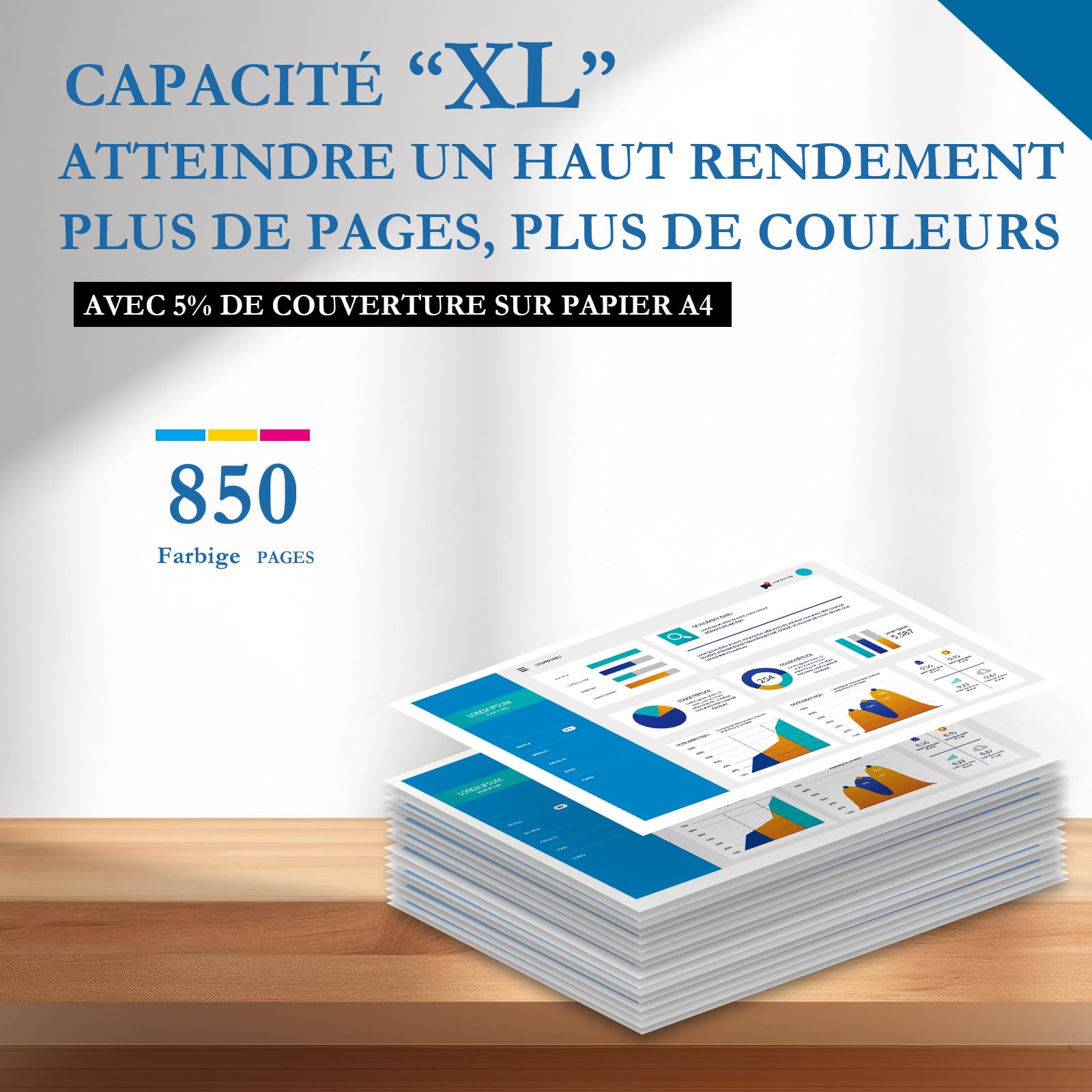 Pack 2 Cartouches Cyan Compatibles Canon 581XL - Marque PREMIUM CARTOUCHE, Pour TR/TS Series