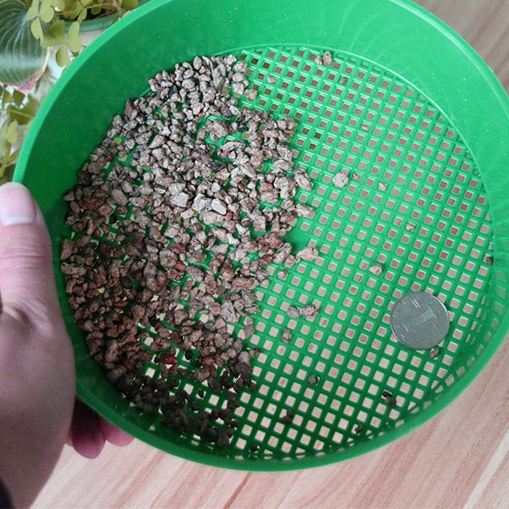 Ogrodowe Sito do Gleby, Lekkie i Trwałe Plastikowe Ręczne Narzędzie Ogrodnicze Wydajny Filtr Kamieni i Gruzu do Ogrodnictwa Średnica 21 Cm dla Wszystkich Ogrodników (Różne kolory)