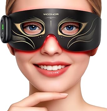 Viconor Red Light Therapy for Eyes, Comfort Under Eye Red Light Therapy | 630nm Red Light & 850nm Infrared Red Light Therapy Device for Eye Fatigue, Revital Eyes Red Light Therapy with Remote