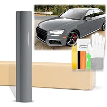60"x360" 5FTx30FT Gloss Gray Glossy Vinyl Wrap Auto Car Sticker Decal Film Sheet Bubble Free Air Release Technology with Tool Kit