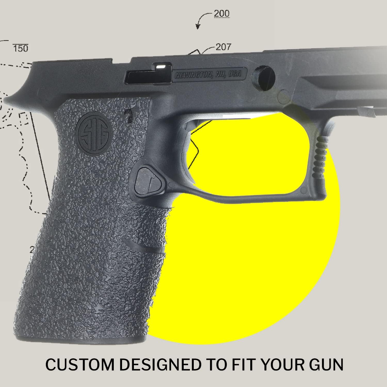 TALON Grips Adhesive Grip – Compatible with Sig Sauer P320 XCompact – Made in The USA