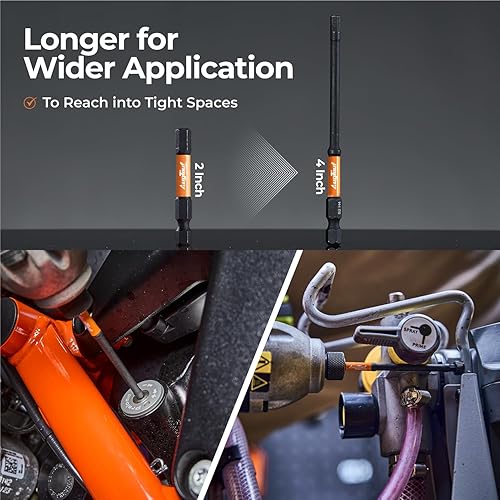 Miniatura 2 de Toolant Impact Allen - Juego de brocas de llave Allen de impacto de 20 piezas (métricas y SAE), brocas hexagonales de acero S2 de vástago hexagonal