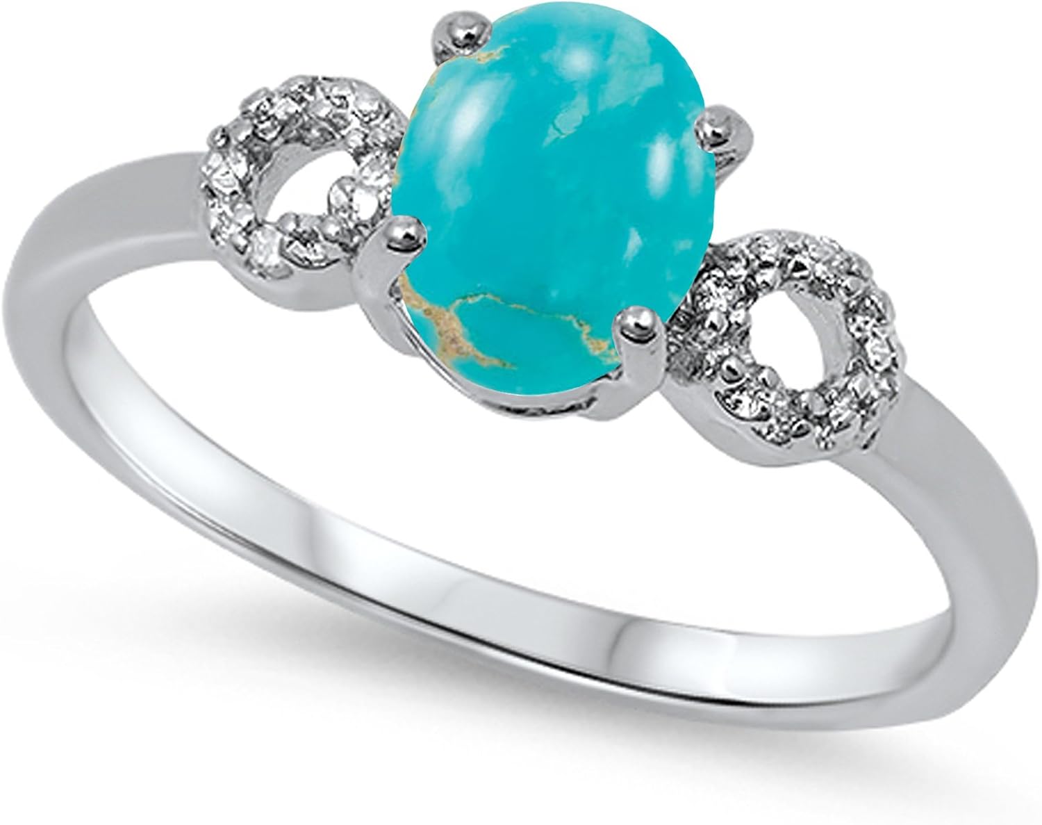 CHOOSE YOUR COLOR Sterling Silver Oval Ring