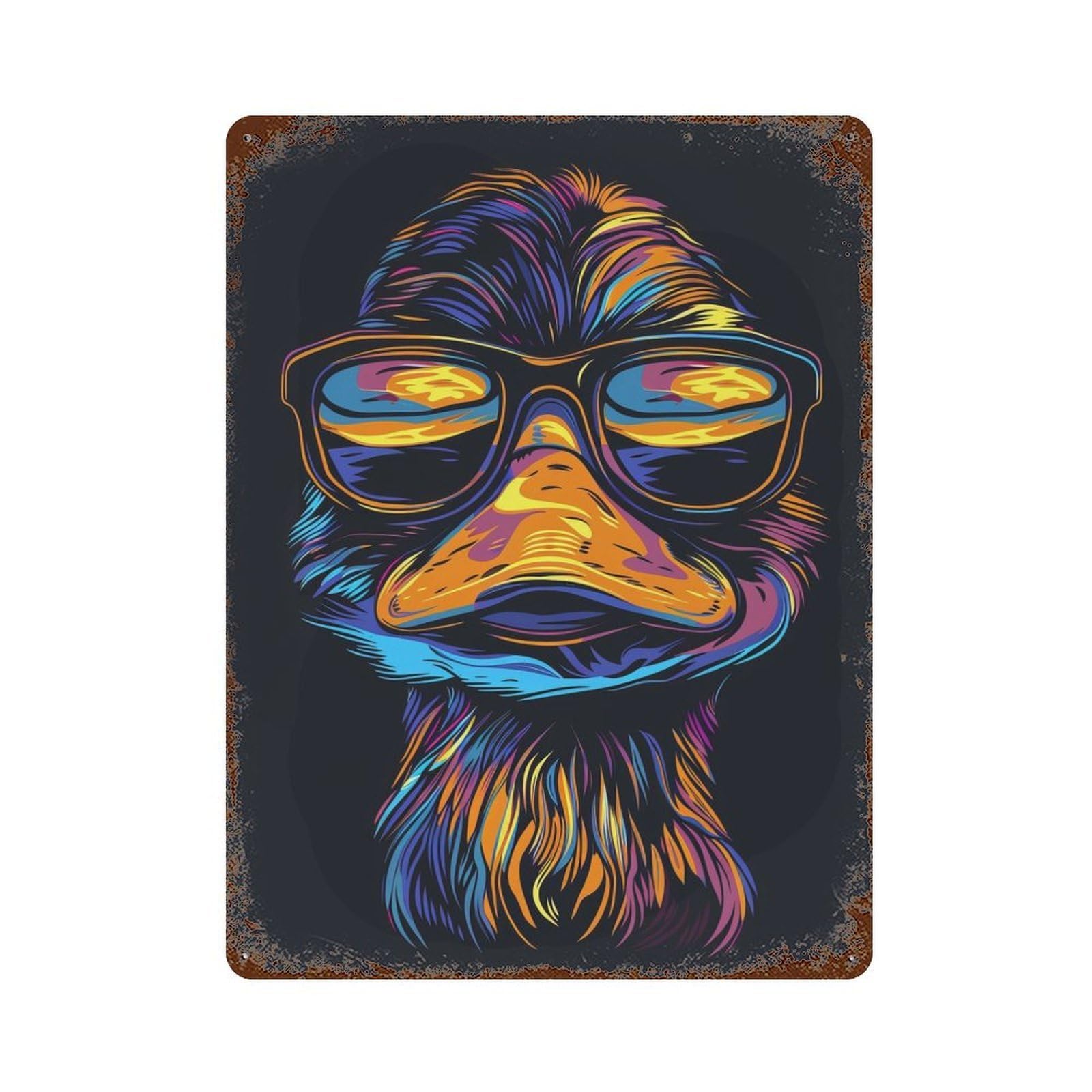 Rustic Tin Plaque Platypus Colorful 15.7"x11.8", Retro Wall Decor for Shed, Workshop And Garage Wall Decor