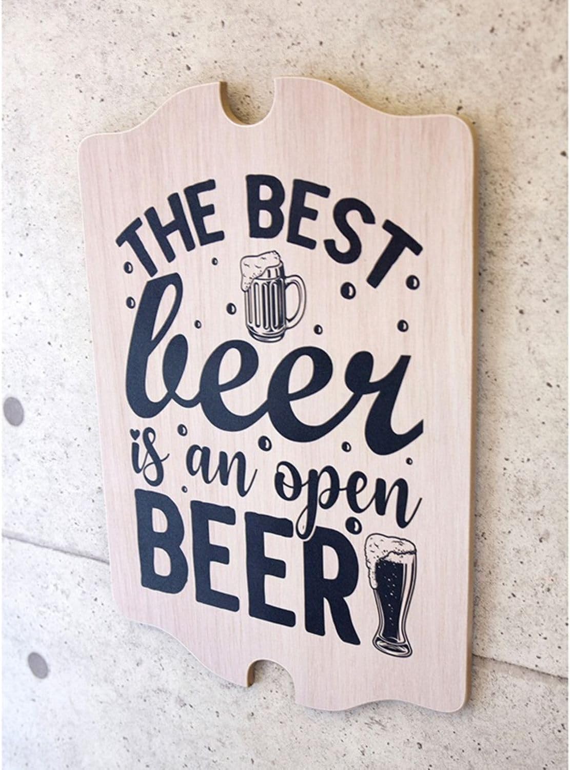 Akutsuki Boeki WB23002 The Best Beer Is An Open Woodboard W13.8 x D0.4 x H19.7 inches (W35 x D1 x H50 cm)