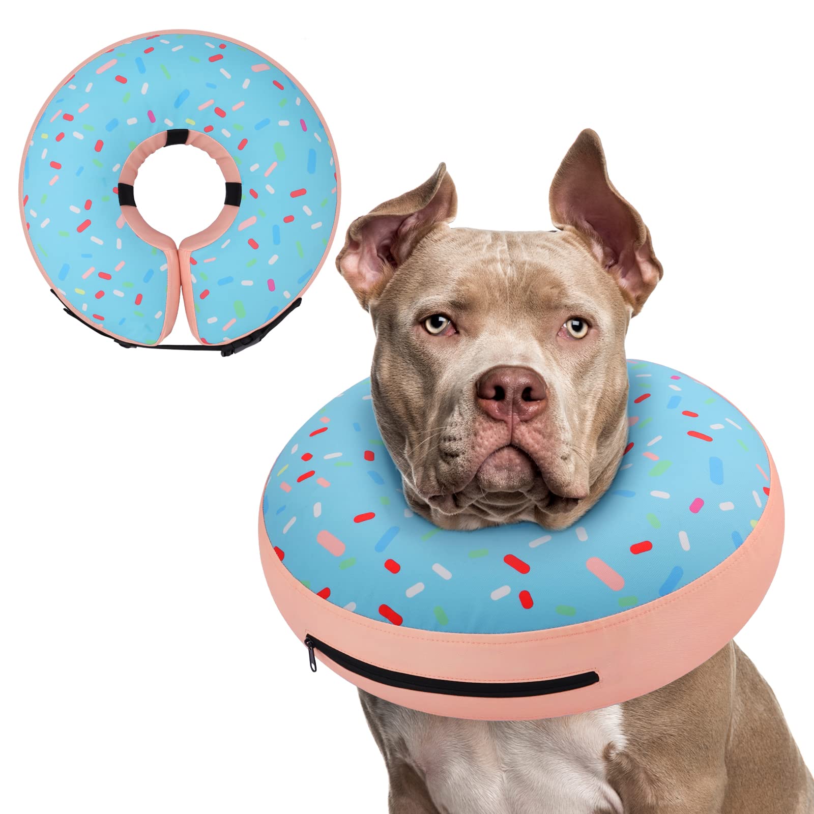 Photo 1 of Supet Inflatable Dog Cone Collar Alternative After Surgery, Dog Neck Donut Collar Recovery E Collar for Neuter, Soft Pet Cone for Small Medium Large Dogs