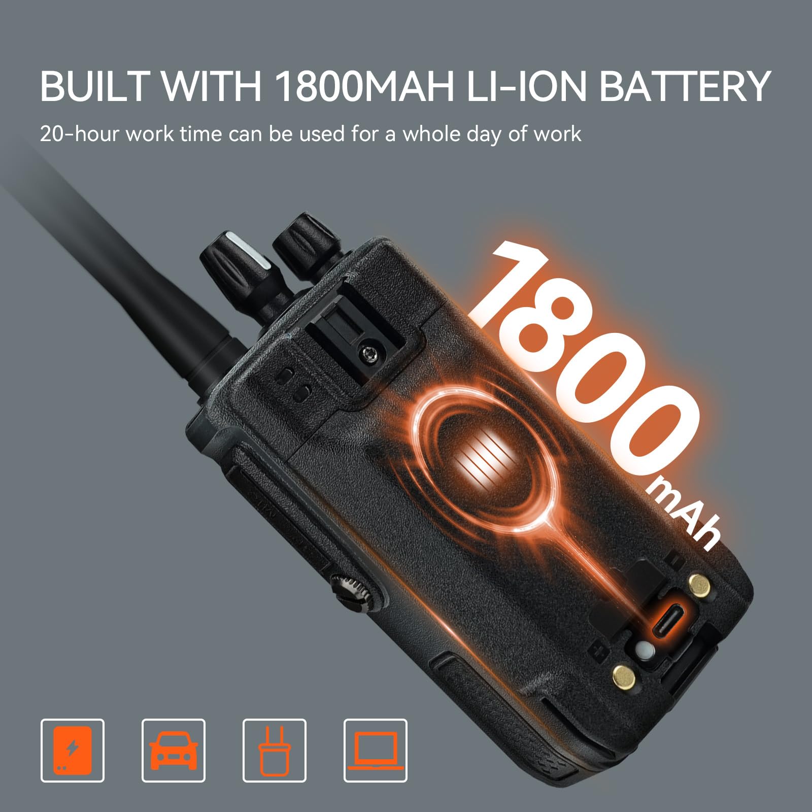 Retevis C1 Walkie Talkies for Adults Ham Radio Transceiver, Walkie Talkie Long Range Group Call, 1800mAh,Ip67 Waterproof - Image 4