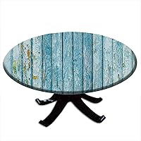 Vista 18 de Round Fitted Tablecloth with Elastic Outdoor Table Cover Round Elastic Tablecloths for Tables Waterproof Wipeable Table Cloths for