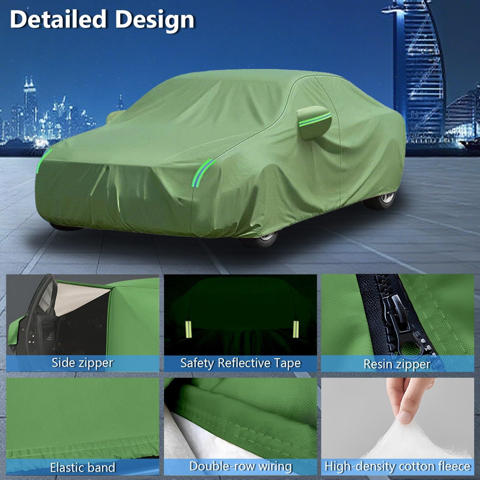 Funda de Coche Exterior para Fiat Seat 600, Cubierta de Coche Impermeable y Transpirable - Protección Anti-UV, Antipolvo y Antiralladuras