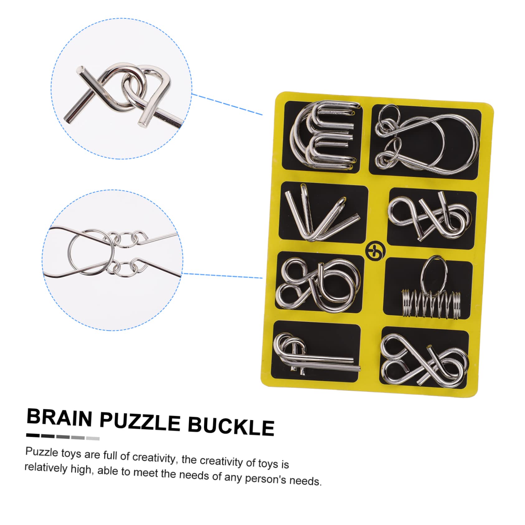 LIOOBO 2 Sets Wire Puzzles Interlock Brain Teaser for All Ages Intellectual Game for Home Office Travel