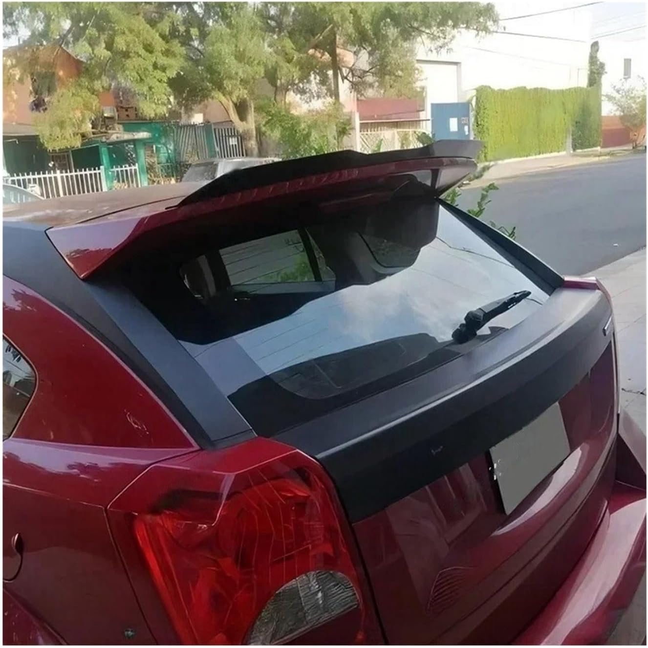 Compatible for Dodge Caliber 2006-2011 Hatchback Rear Roof Spoiler Car Tail Wing Decoration Strips Rear Wing Styling Body Kit Accessories(Carbon Look)