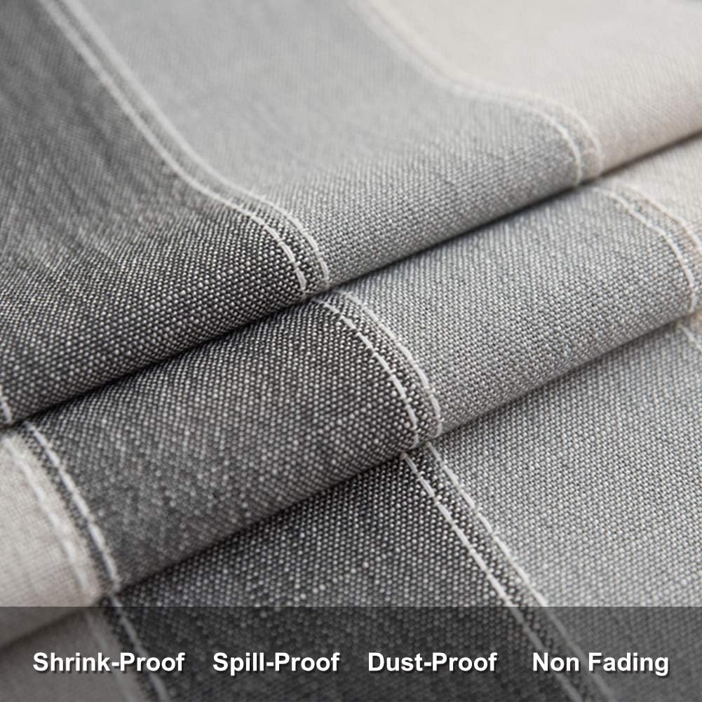 Vedouci Square Stitching Tassel Tablecloth Heavy Weight Polyester Fabric Dust-Proof Table Cover for Kitchen Dining Table Top Decoration(Square,55''x55'',4 Seats, Gray)