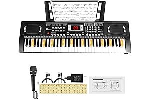 Lighted Keys 61 Keyboard Piano for Kids with Microphone