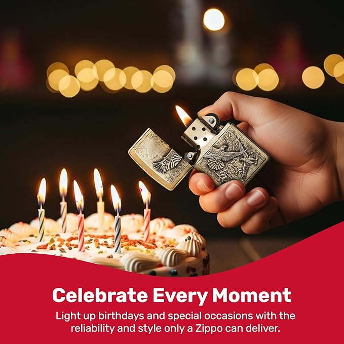 Encendedor Zippo Eagles Dare Pocket Lighter - Recargable a Prueba de Viento miniatura 6