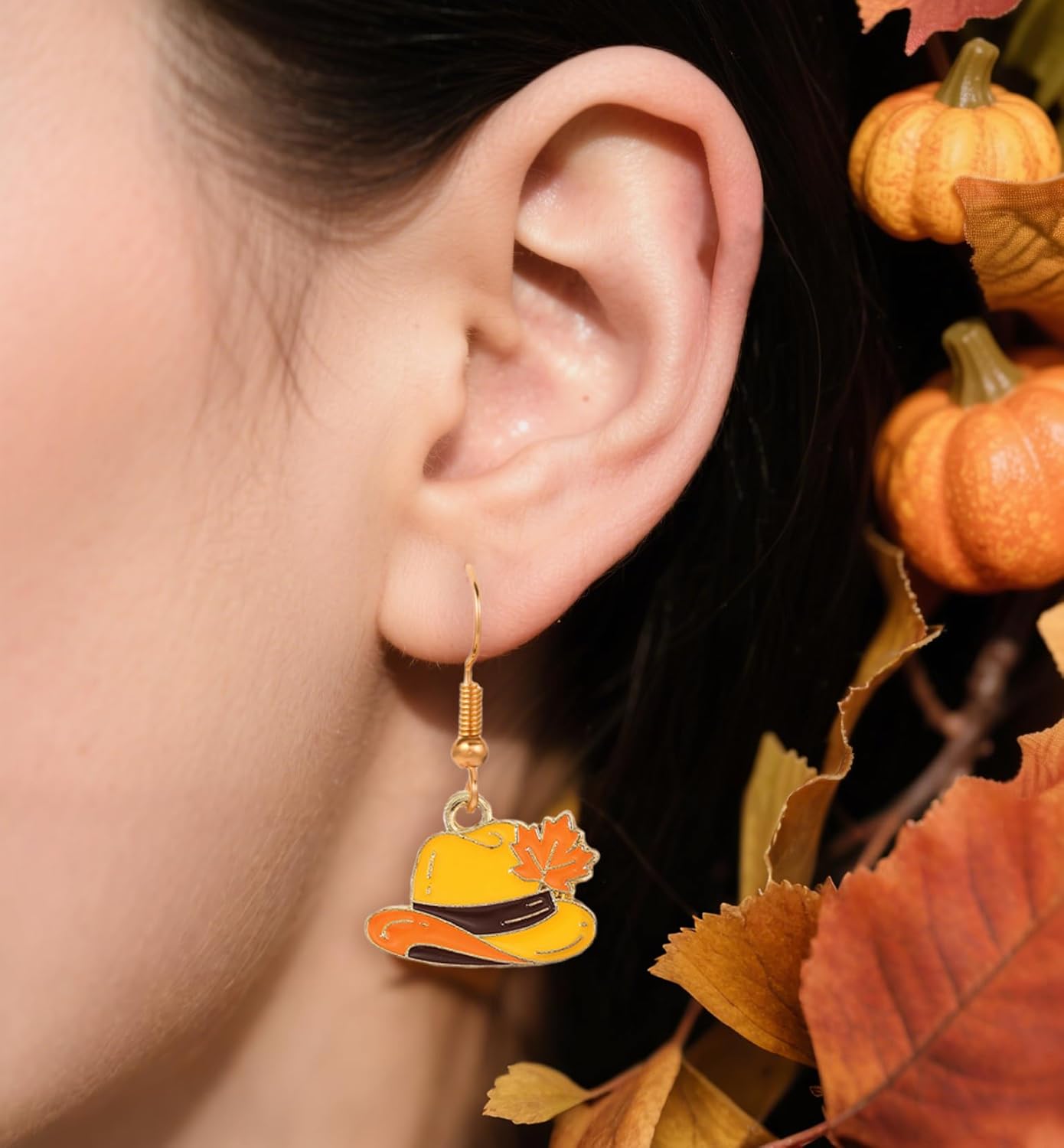 16 Pairs Fall Earrings for Women Thanksgiving Day Fall Pinecone Maple Leaf Pumpkin Mushroom Turkey Hedgehog Scarecrow Earring Set Holiday Earrings Variety Pack - Image 2