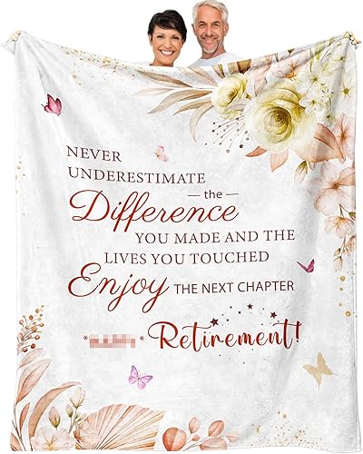 Regalos de jubilación para mujeres u hombres 2025, regalos para jubilados para mujeres, el mejor regalo de jubilación para mujer, manta de 60 x 50