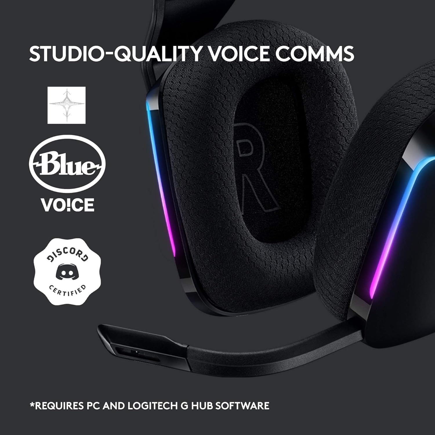 Armforce Extracare Warranty with Logitech G733 Lightspeed Wireless Gaming Headset RGB Blue Voice mic Technology and PRO-G Audio Drivers - Black