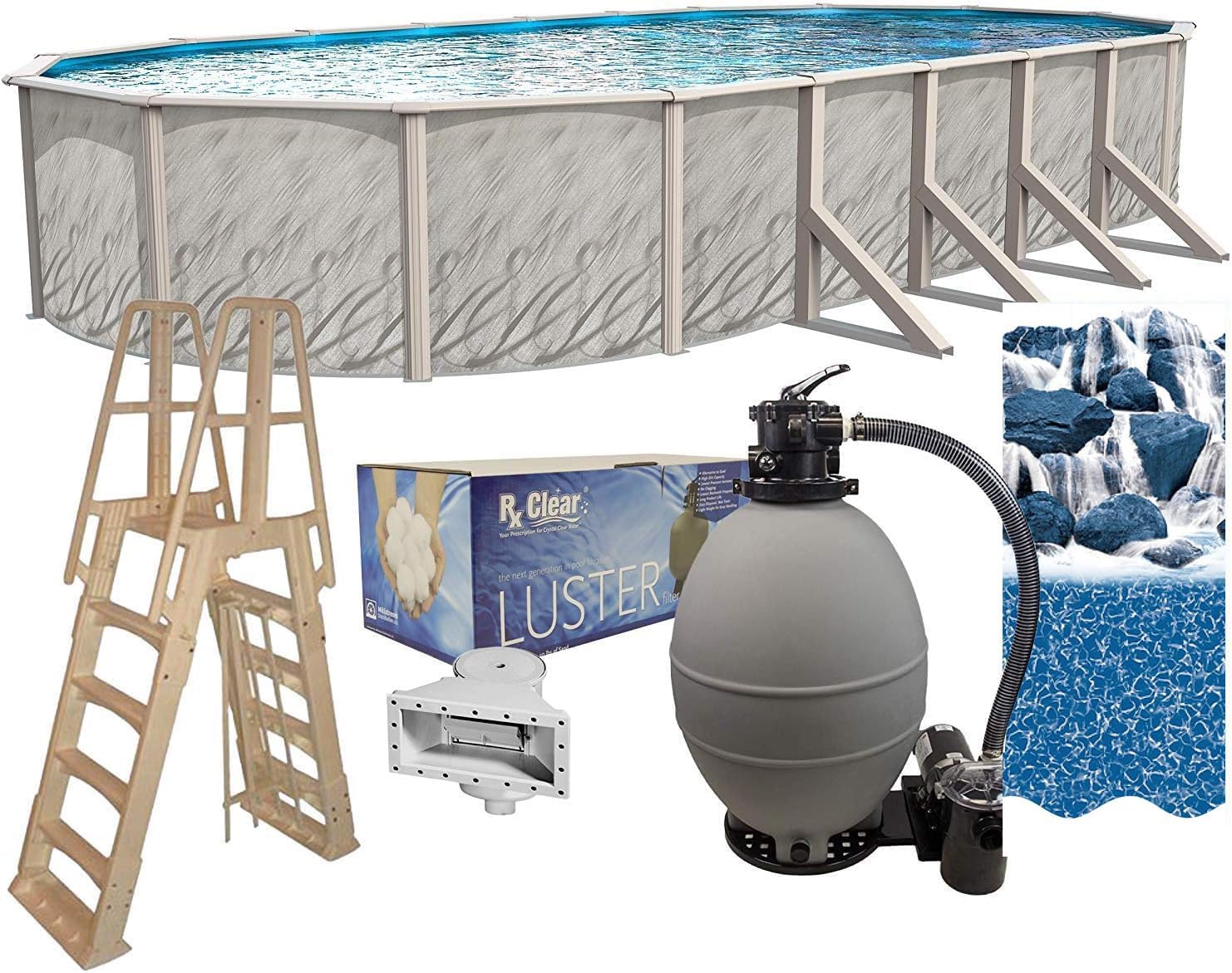 Lake Effect Meadows Reprieve 18' x 33' Oval Above Ground Swimming Pool | 52