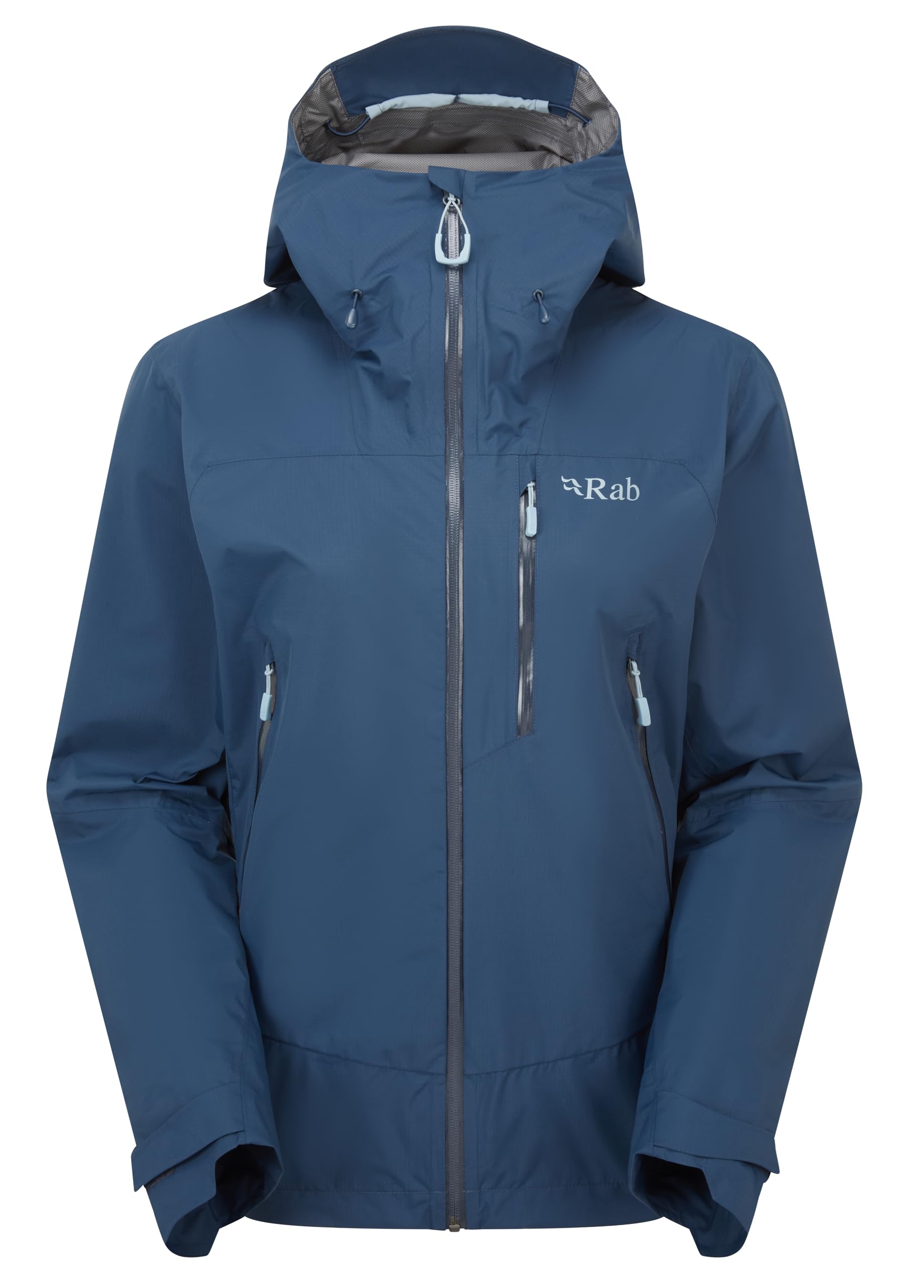 Rab Women's Tempest Blue Downpour Mountain Jacket - Lightweight Waterproof Hooded Coat For Hiking & Trekking - 10