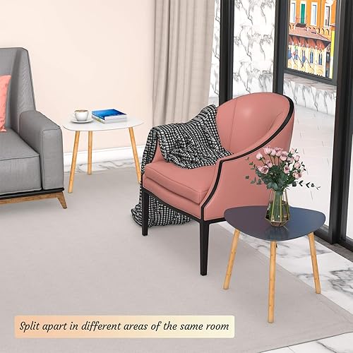 Miniatura 4 de Bambloom Mesas de centro anidables de bambú, mesa de centro pequeña para sala de estar, juego de 2 mesas auxiliares triangulares, mesa auxiliar