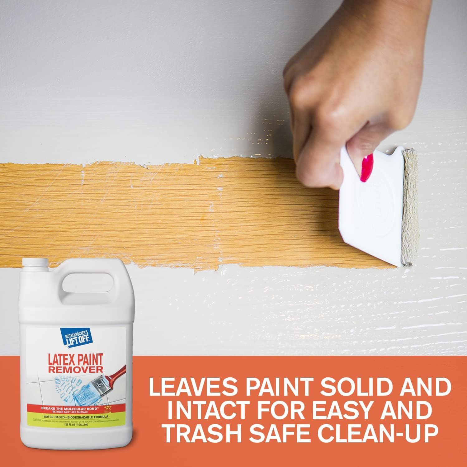 Motsenbocker's Lift Off 41401-4PK Latex Paint Remover – Safely Removes Latex Paint, Acrylics & Enamels from Multiple Surfaces, Water-Based, Biodegradable – 1 Gallon (Pack of 4)