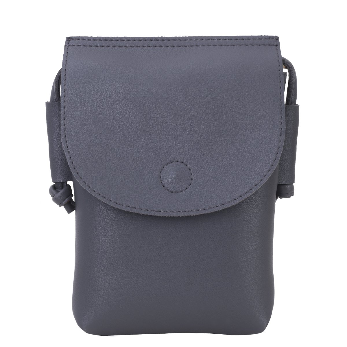 CACHIL Large Cellphone Pouch Purse Woman Crossbody Leather Zipper Bag - Grey