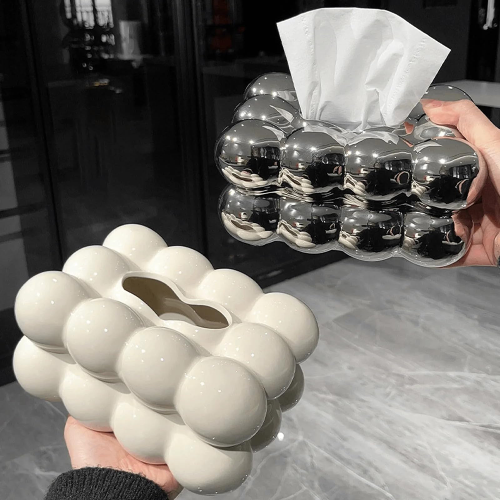 Chusteczki nawilżane uchwyt antypoślizgowe ceramiczne chusteczki nawilżane pudełko pokrywa do salonu domu gospodarstwa domowego kuchnia blat (jasnobrązowy)
