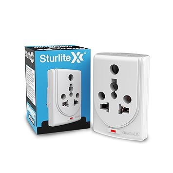 Sturlite Konvert Multiplug| 6-16 Amp| 2-Pin & 3-Pin Socket| Universal AC Travel Adapter| Premium Polycarbonate Body Socket| Compact Converter Plug for Travel, Home & Office Use - Pack of 1
