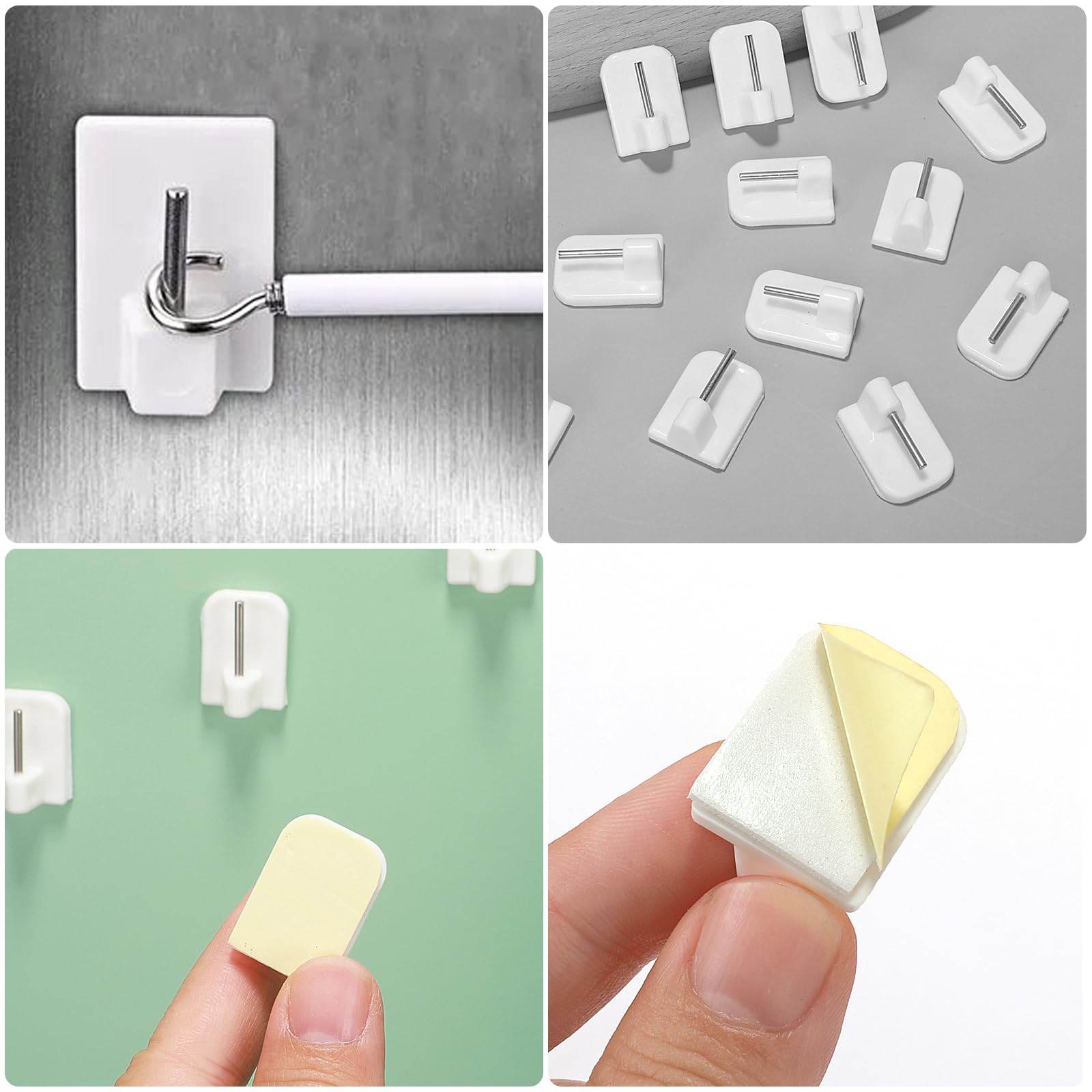 30 ganci adesivi per tende, supporti per aste per tende in plastica