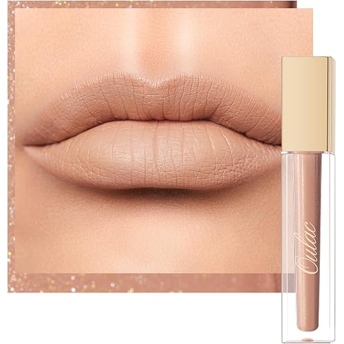 Oulac Matte Liquid Nude Lipstick for Women, Beige Brown High Impact Lip Color, Long Lasting Lipsticks, Waterproof, Creamy Formula Lip Stick with Vitamin E, Vegan & Cruelty-Free, 4.5ml (MS01)