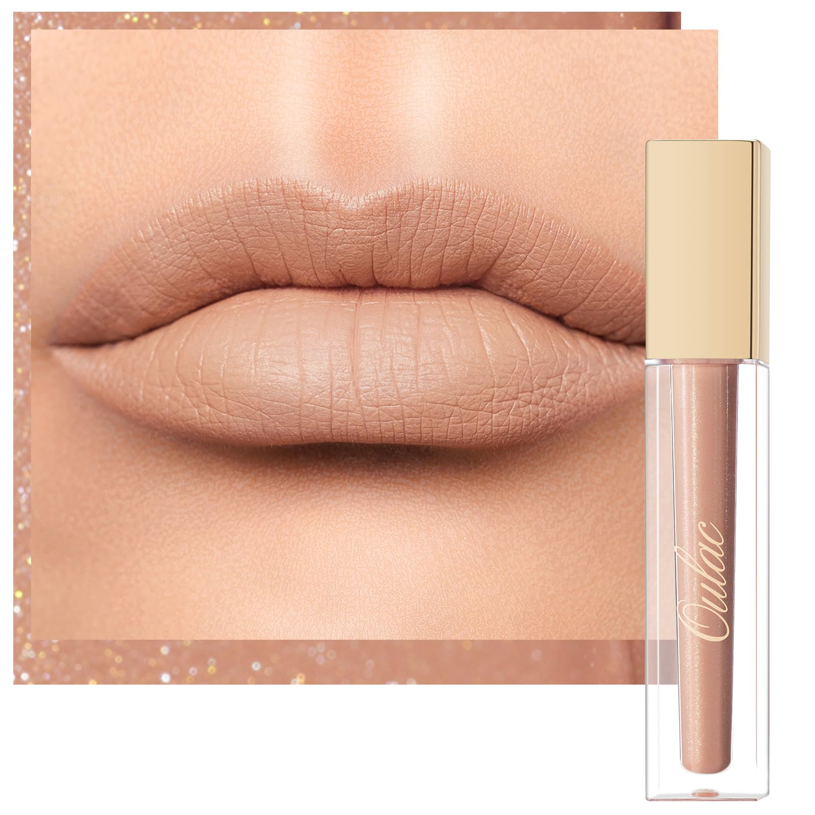 Oulac Matte Liquid Nude Lipstick for Women, Beige Nude High Impact Lip Color, Long Lasting Lipsticks, Waterproof, Creamy Formula Lip Stick with Vitamin E, Vegan & Cruelty-Free, 4.5ml (MS01)