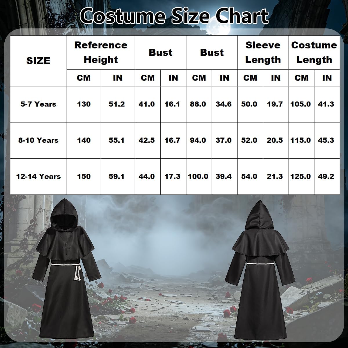 9pcs Kids Boys Plague Bird Doctor Costume Medieval Steampunk