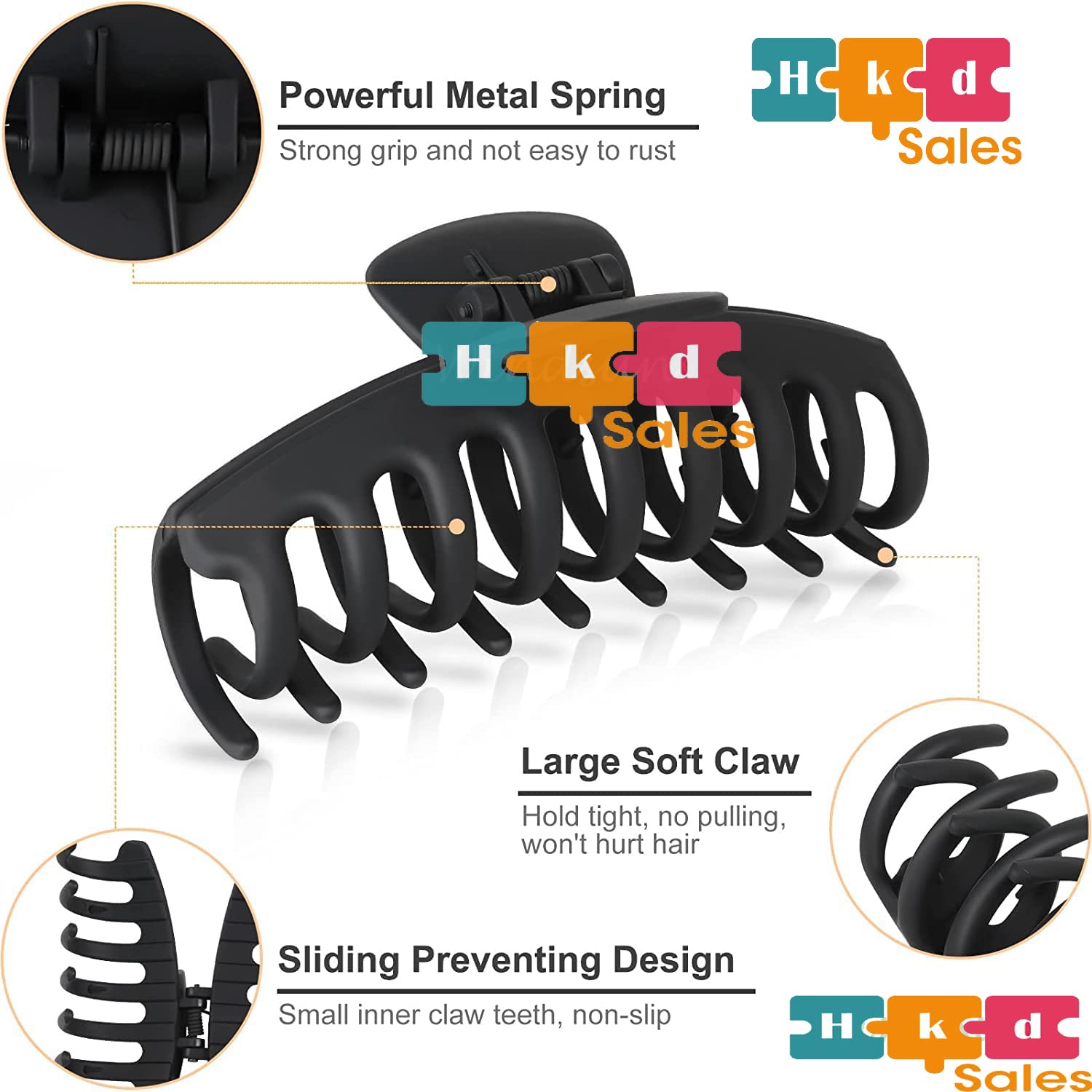 HKD Sales Hair Accessories for Women Stylish Acrylic Clips for Women Hair Daily Use Claw Clips for Women, Large Claw Clips for Women (Pack of 4) 4