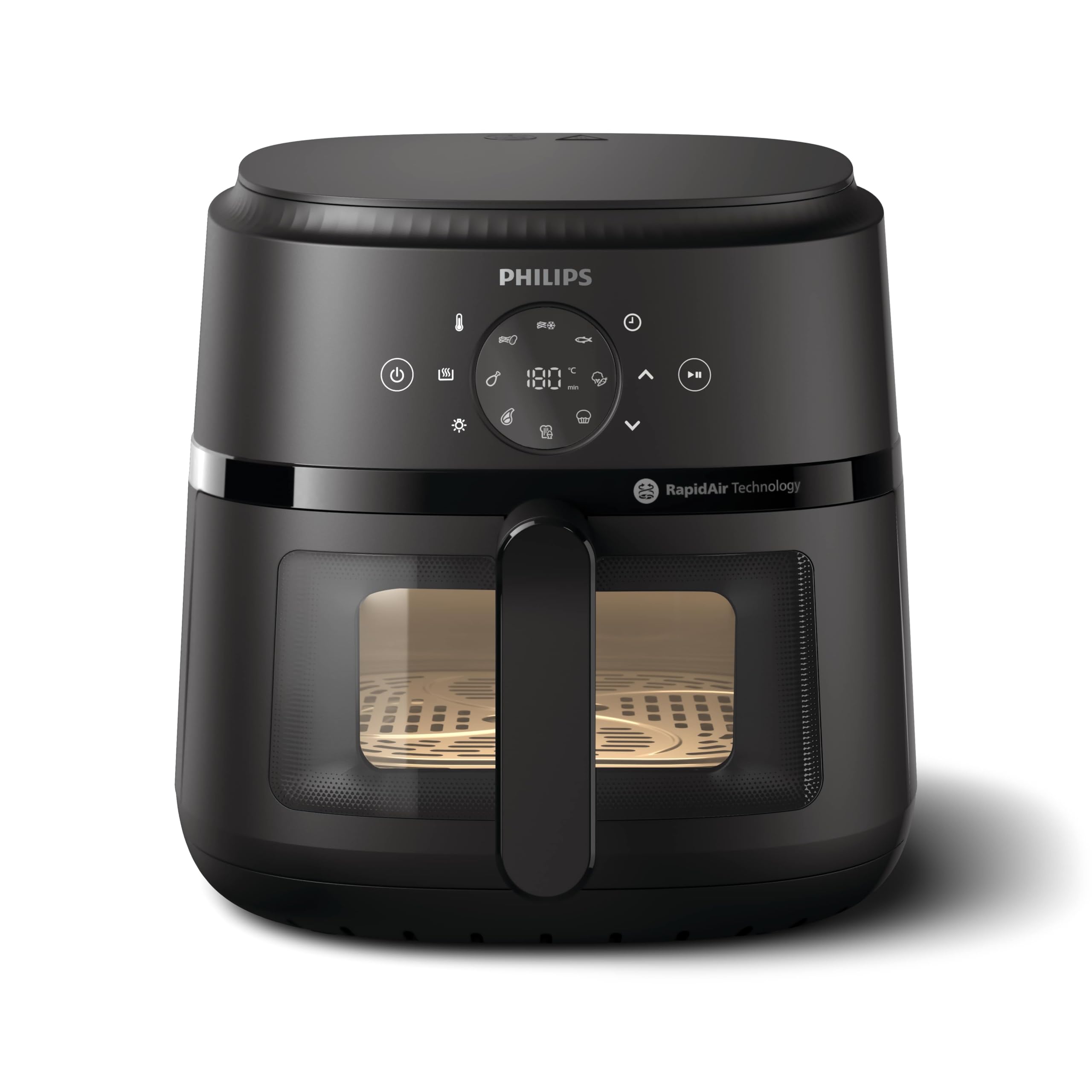 Philips Airfryer 2000 Serie 6.2L - 1700W Vermogen, Kookvenster, RapidAir-technologie, Digitaal touchscreen, 13 kookopties, Tot 90% minder vet, Zwart (NA230/00)