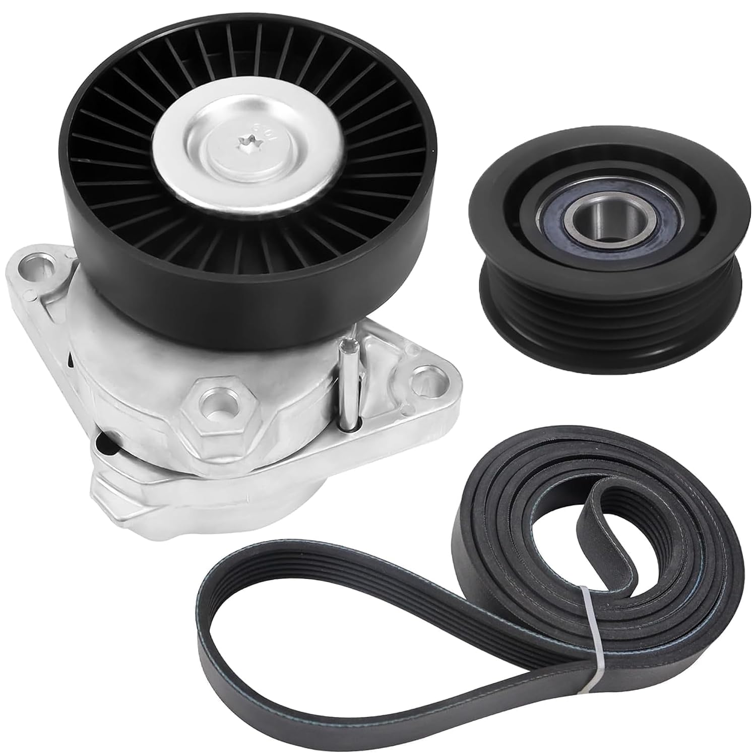 Belt Tensioner and Idler Pulley Compatible with2011-2019 Dodge Grand Caravan Journey Avenger Chrysler 200 Town & Country Ram C/V 3.6L V6 Replace 90K-39282D (39282+38082+6PK1960)