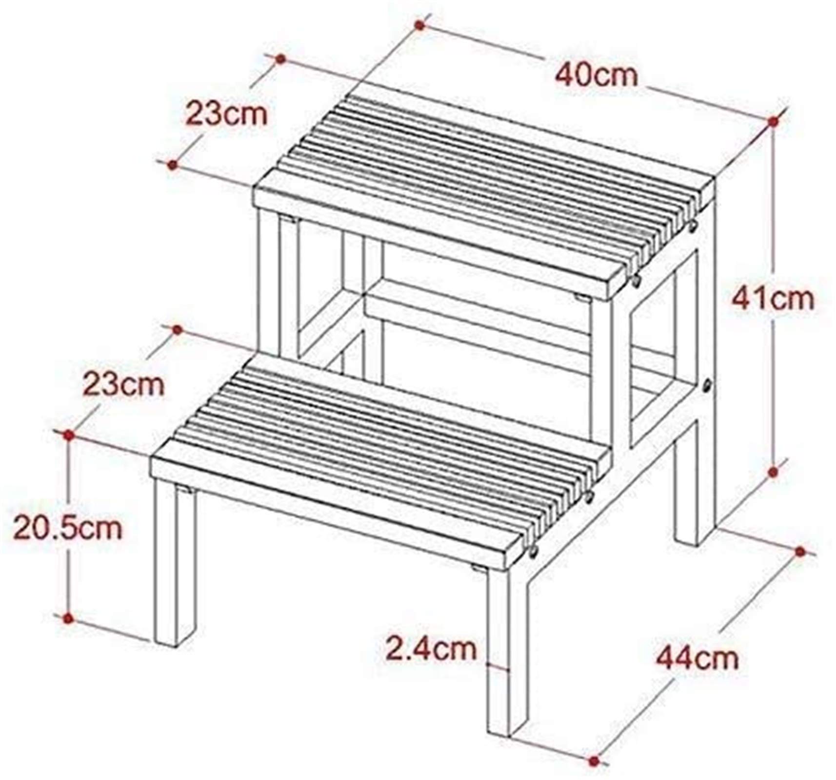 Taburete de peldaño portátil Taburete de Escalera de 2 peldaños Taburete de Escalera de Madera Maciza Banco de Zapatos Bañera Taburete de reposapiés de Barril de Madera Taburete de