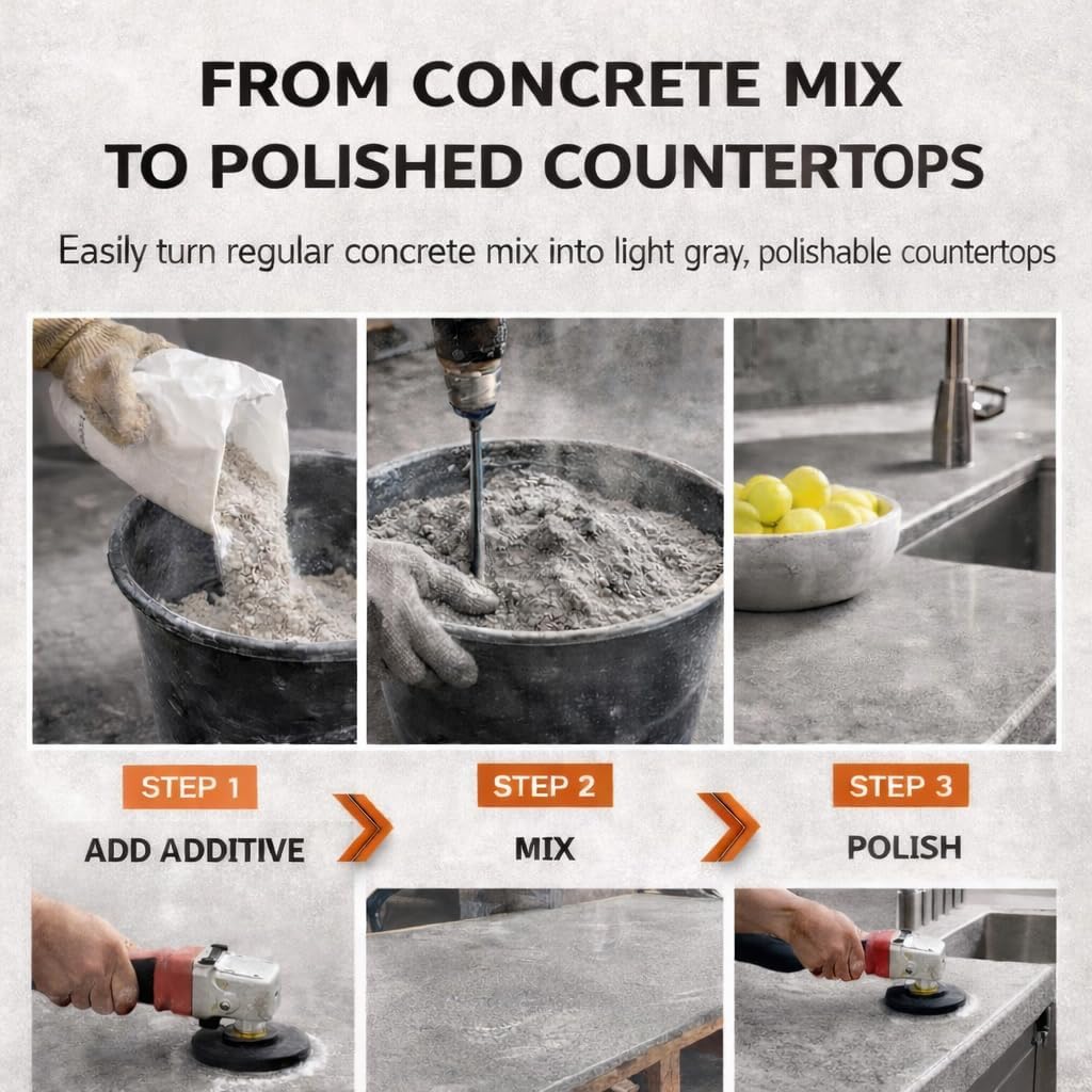 Countertop Conversion Kit High-Performance Mix TRU PAC C by Walttools for Cast-in-Place or Precast Counters, Strong, Convenient, Workable, Just Add Mix and Water