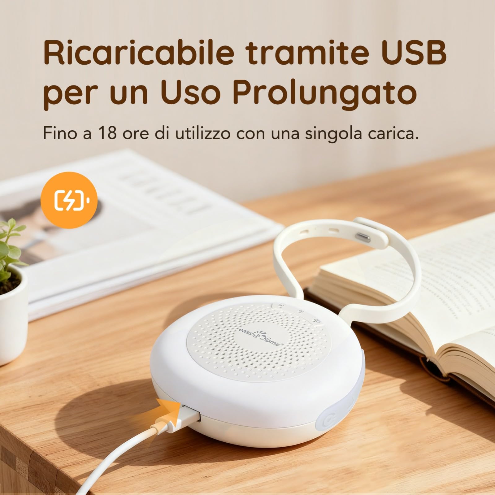 Easy@Home Macchina per Rumori Bianchi Portatile con 30 Suoni Rilassanti, Timer Automatico e Luce Notturna | Ideale per Neonati e Adulti, Generatore di Rumore Bianco per Dormire e Rilassarsi