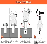 Vista 6 de XEWEA Juego de extractor de tuercas de perno, 5 piezas de 1/2 unidad de rueda rota de extracción de tuercas de llanta y extracción de tuercas