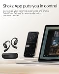 New SHOKZ OpenFit 2 Earbuds with Open Ears, Wireless Bluetooth Earbuds with Microphone, Earbuds with Ear Hooks and 48 Hours of Battery Life, Fast Charging, IP55 Water Resistant, Carrying Bag, Black
