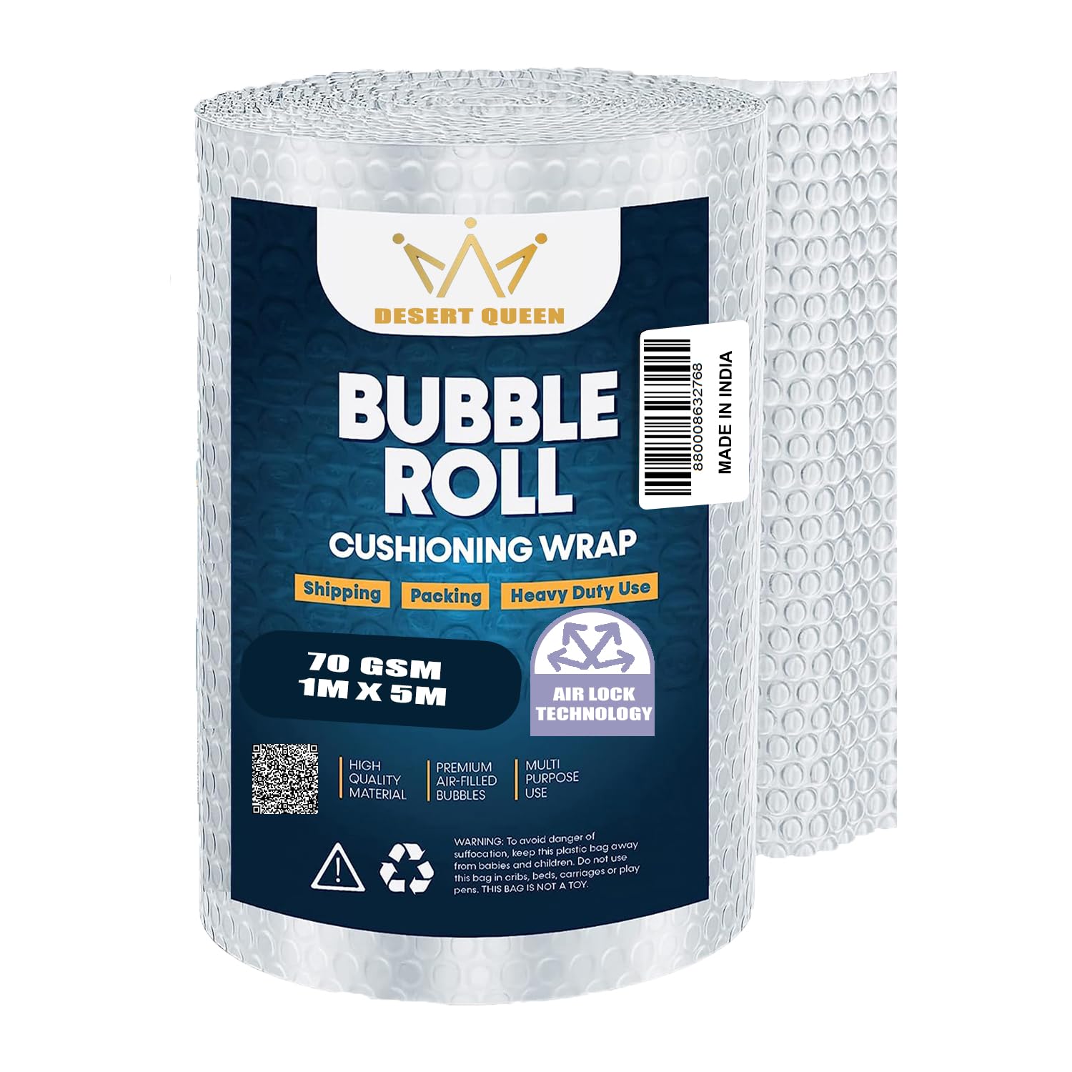 Air Bubble Wrap | Packing Roll for Safety | Multipurpose Packing Material | 1 Meter Wide (5M 70GSM) (B0D3VBHF8B) Amazon Price History, Amazon Price Tracker