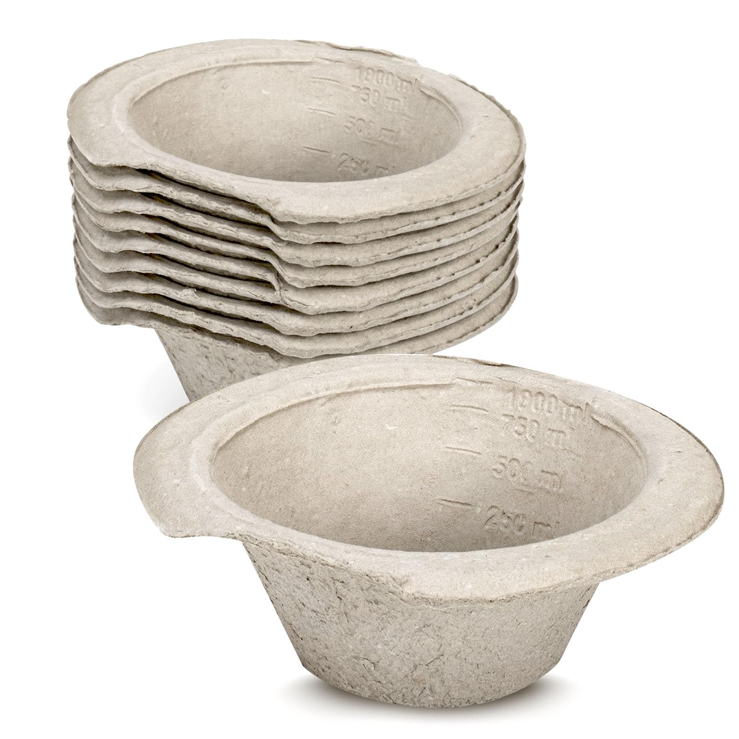 Farla Medical MediRange Sick Bowl Pack of 10 - Premium 1000ml Disposable Paper Bowls - Durable Pulp Board Construction - Strong Leak-Resistant Design, for Medical and Home Use
