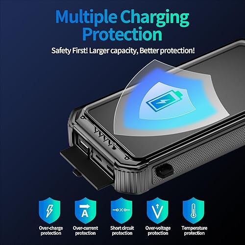 Miniatura 5 de Cargador solar portátil de batería batería de 46800 mAh con 3 cables integrados de 15 W, carga rápida de 4 salidas para todos los dispositivos