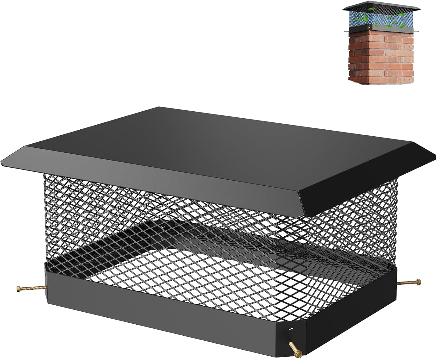 Galvanized Steel Chimney Cap 13x18 Inches-Weatherproof Outdoor Fireplace Chimney Rain Cover Flue Protector, 11 and Easy Bolt-on Install