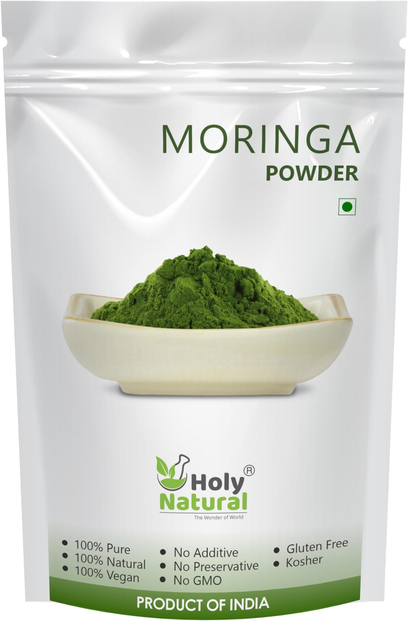 Holy Natural Moringa Powder (500gm) | Known as Moringa Oleifera, Drumstick, Horseradish, Miracle, Ben & Shigru Tree Leaf Powder | For Skin, Hair & Health