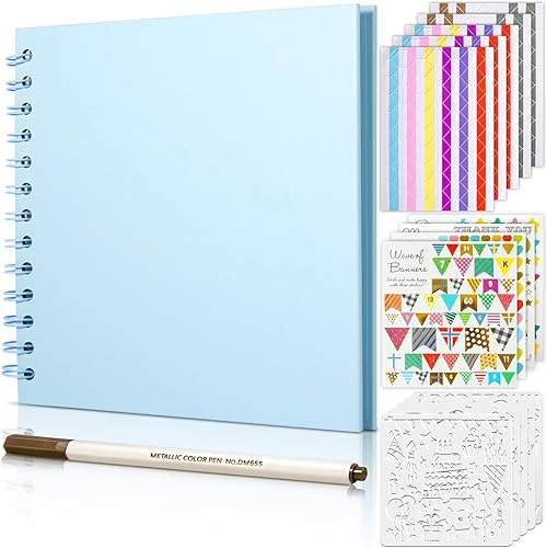 Vista 77 de Gotideal Álbum de recortes de bricolaje, papel para manualidades, álbum de fotos de boda y aniversario, álbum de recortes familiar, accesorios