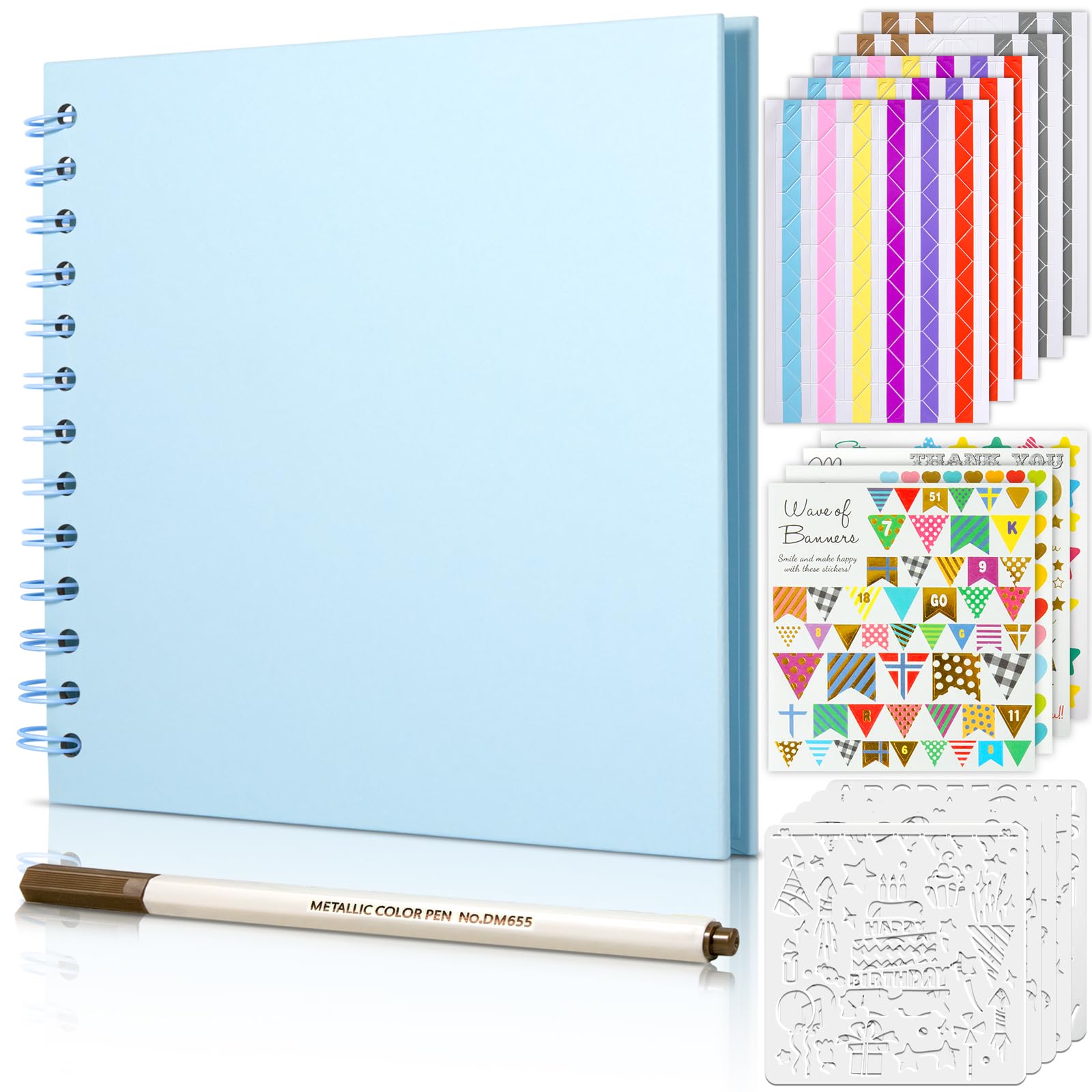 Scrapbook Album with Metallic Markers - 80 Pages -10