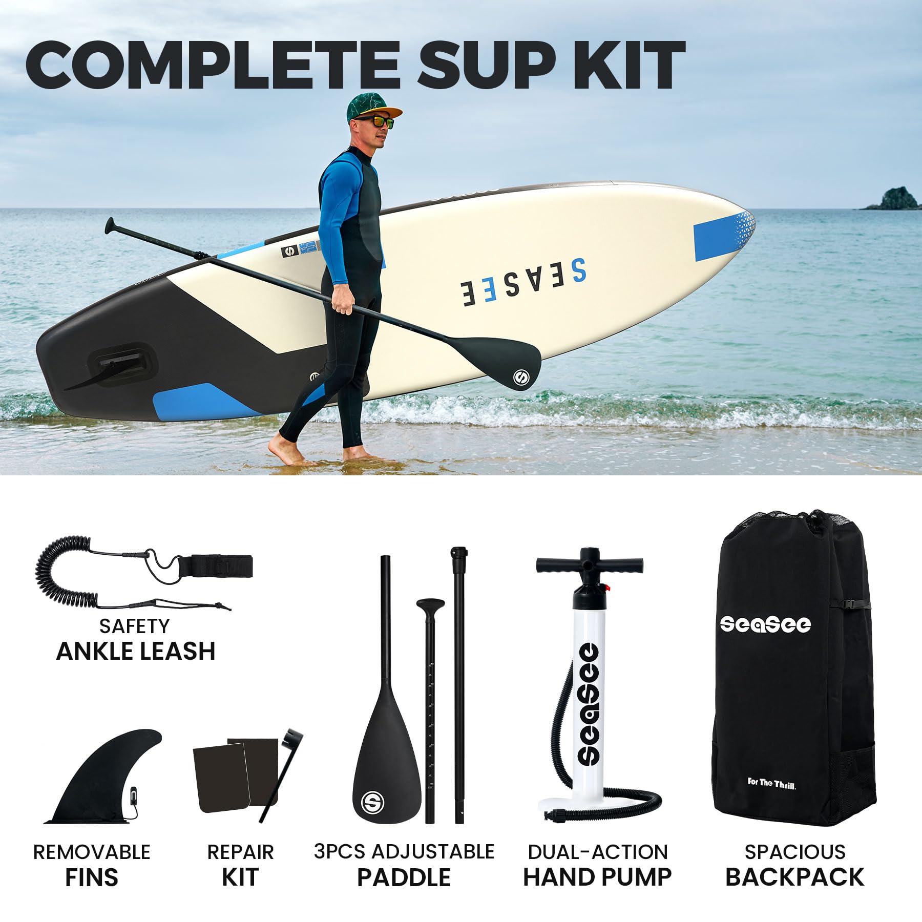 Amazon | Seaseesup 11フィート 空気注入式 スタンドアップパドル