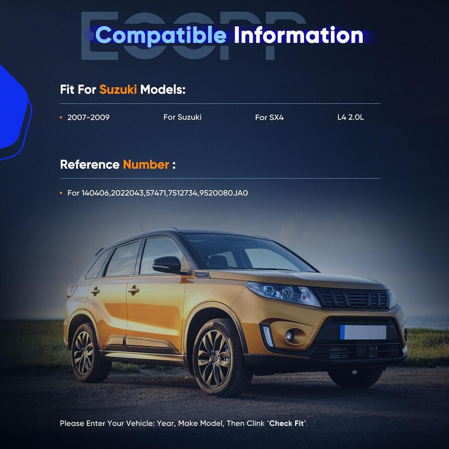 ECCPP AC Compressor 2007-2009 for Suzuki SX4 2.0L Fast Cooling Air Conditioning Compressor